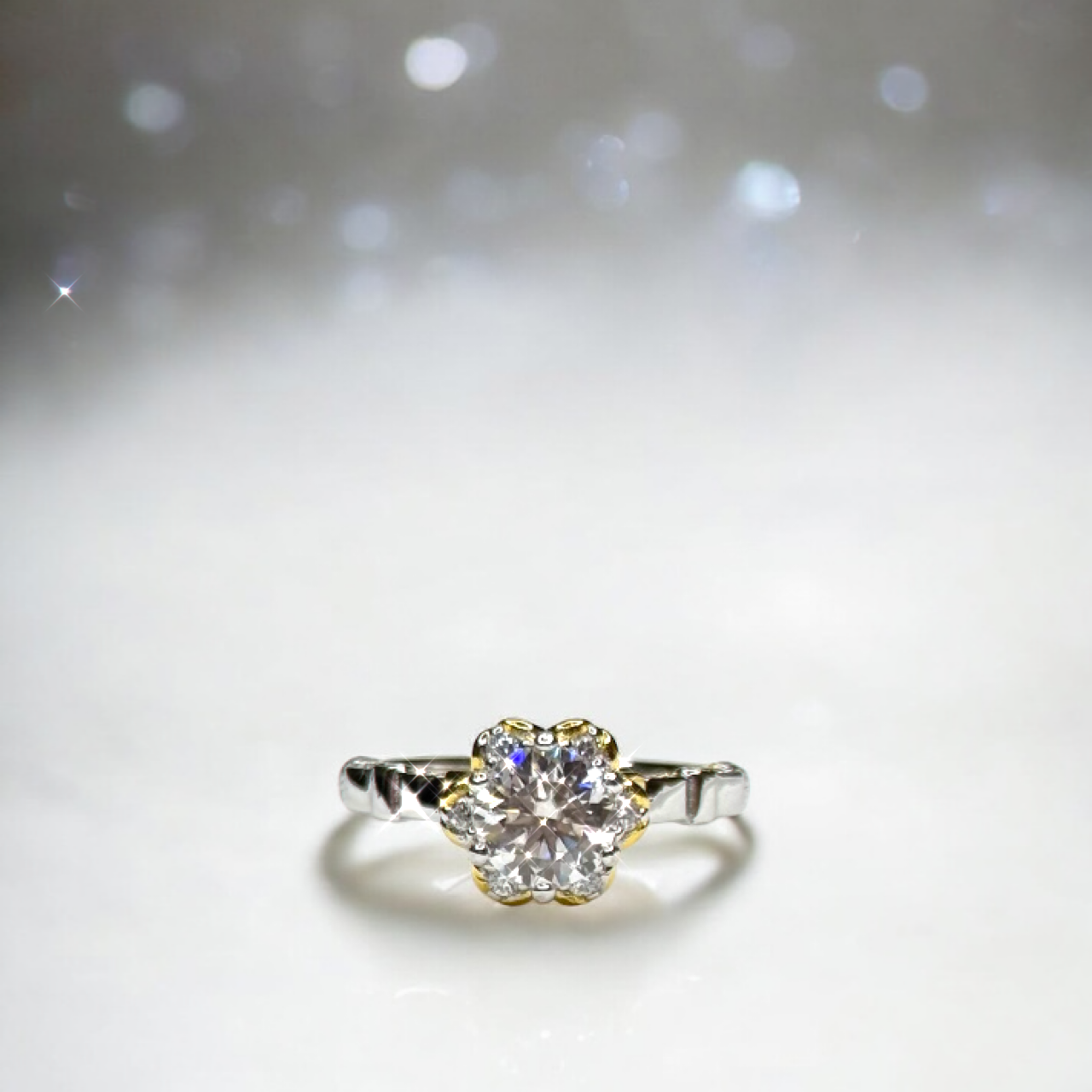 1ct Crown Moissanite Ring