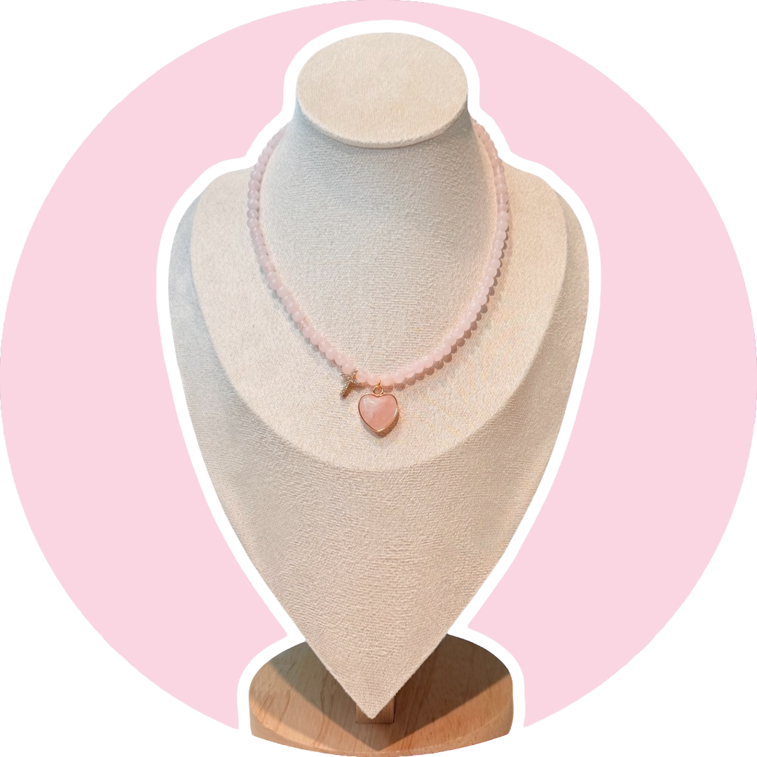 Rose Quartz Necklace ✿Handmade✿