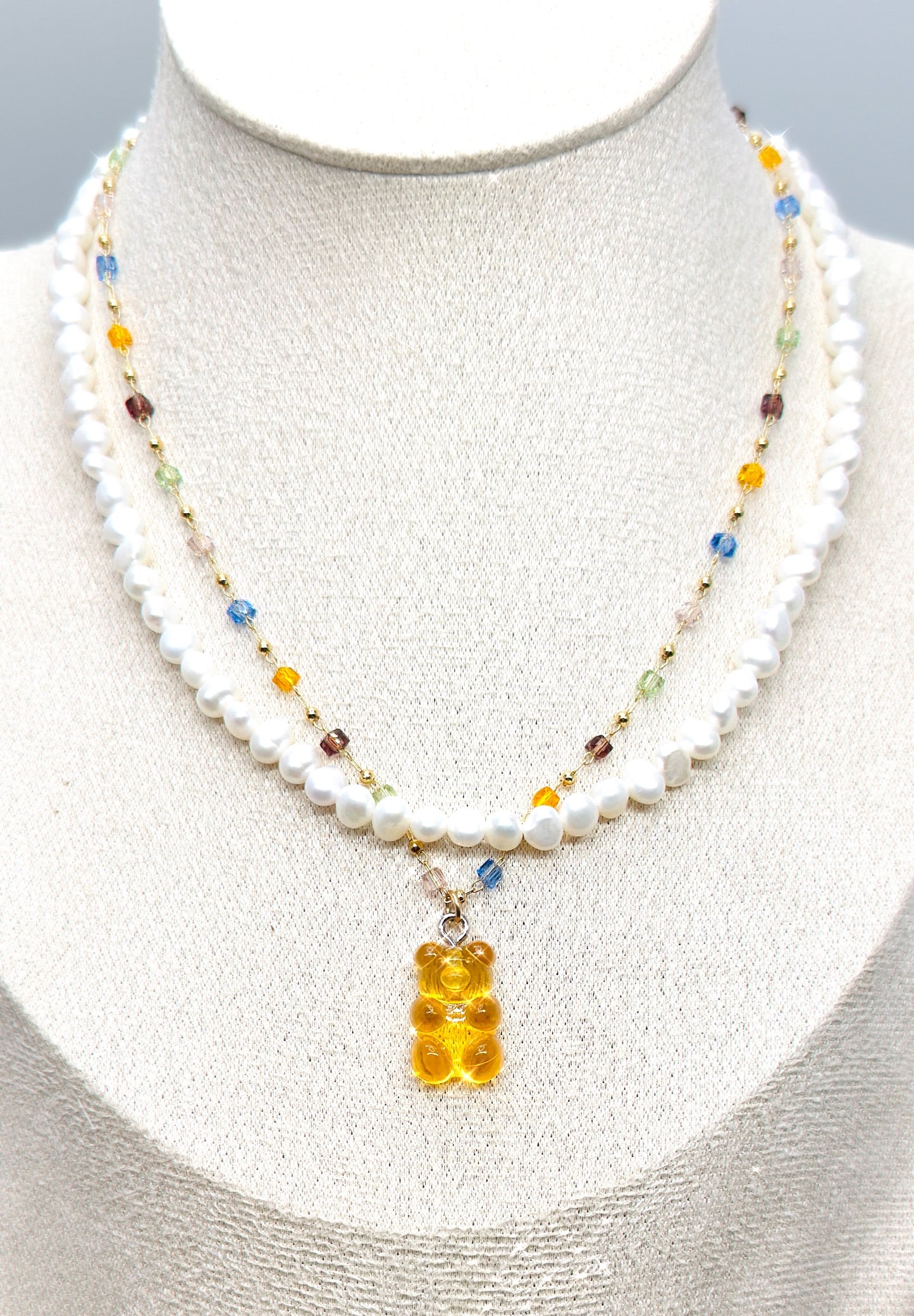 Pearl Candy Bear Necklace ✿Handmade✿