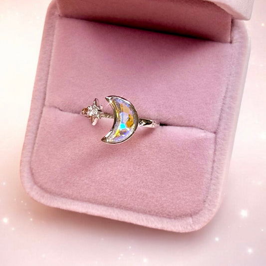 Moon and Star Ring
