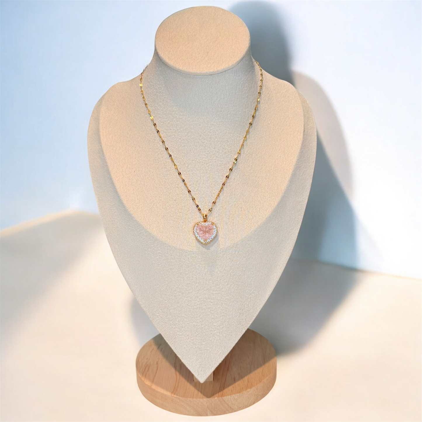 Heart Crystal Gold Necklace