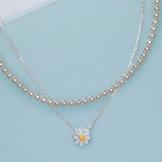Daisy Pearl Necklace ✿Handmade✿