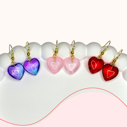 Glass Heart Earrings