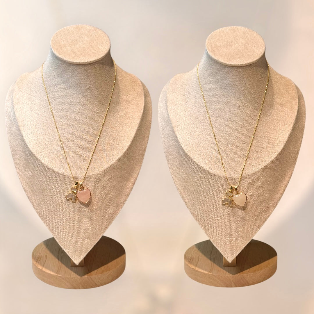 Natural Stone Candy Bear Necklace