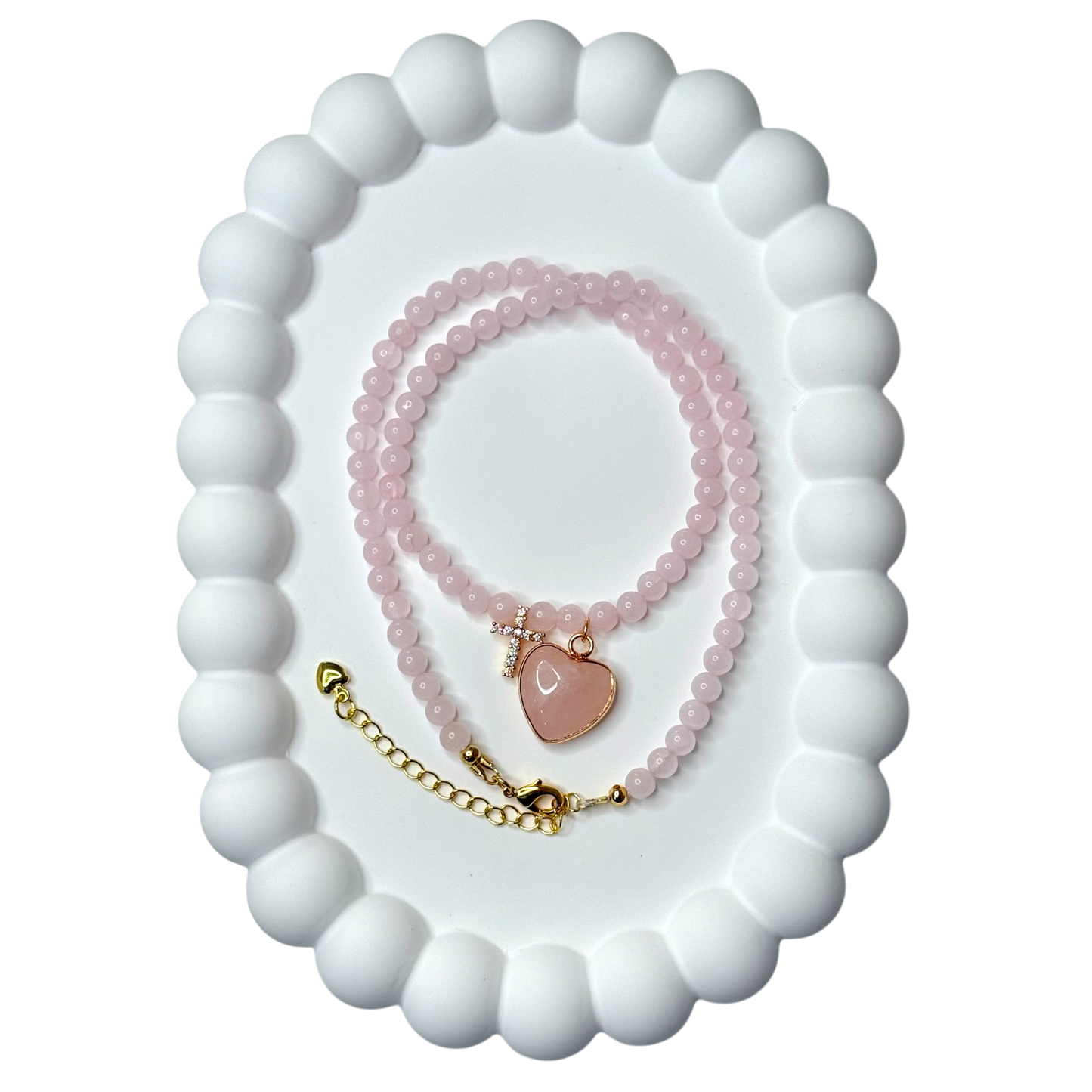 Rose Quartz Necklace ✿Handmade✿
