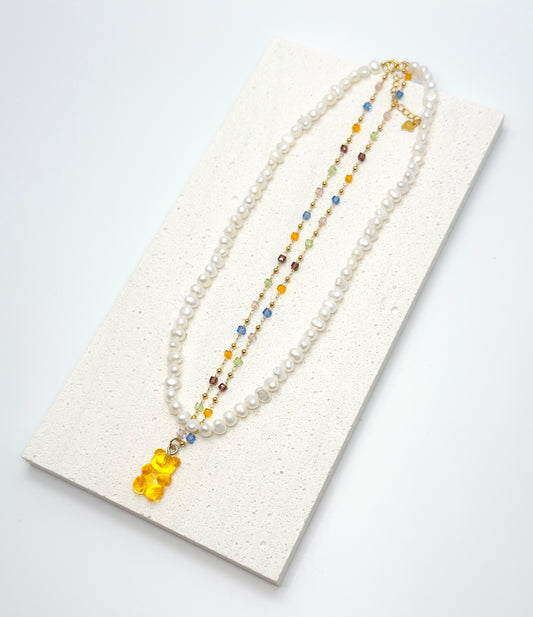 Pearl Candy Bear Necklace ✿Handmade✿