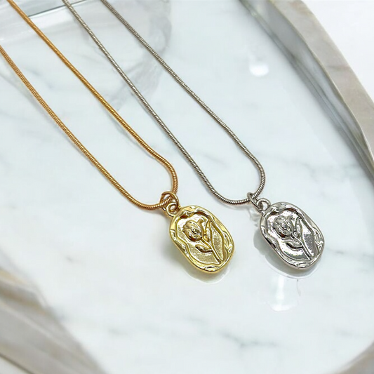 Vintage Tulip Medallion Necklace