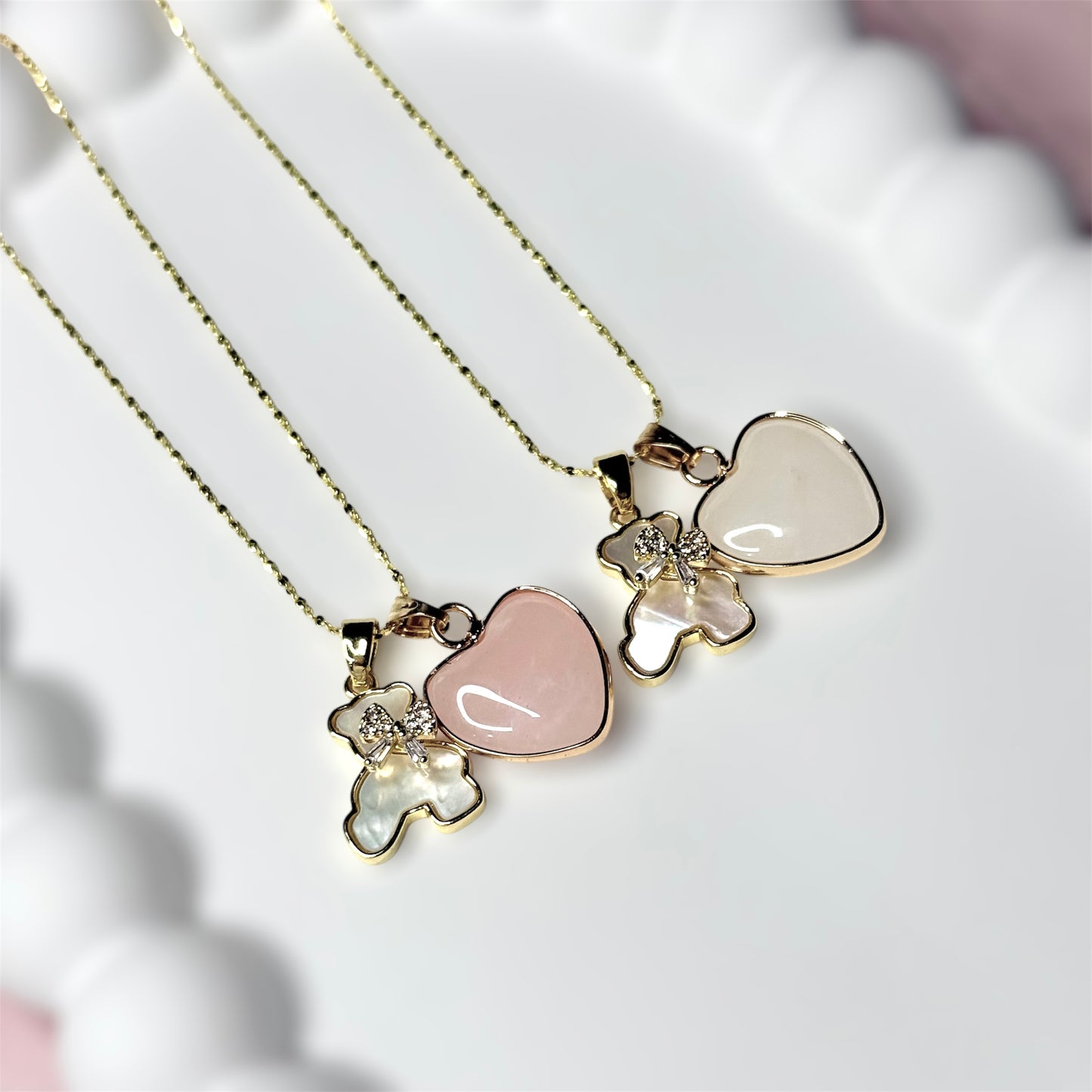 Natural Stone Candy Bear Necklace