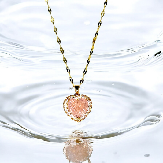 Heart Crystal Gold Necklace