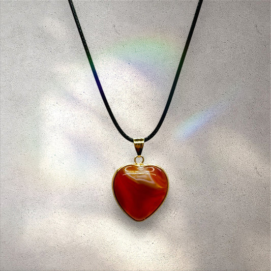 [Clearance] Red Agate Heart Necklace